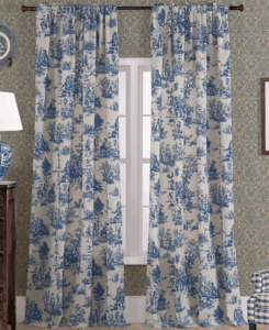Rideaux french country bleus